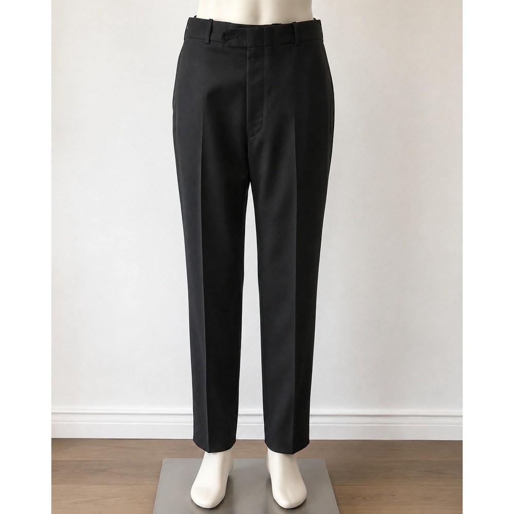 Woolmark Mens Black 100% Pure New Wool Dress Pants Slacks Size 36 Made in Korea